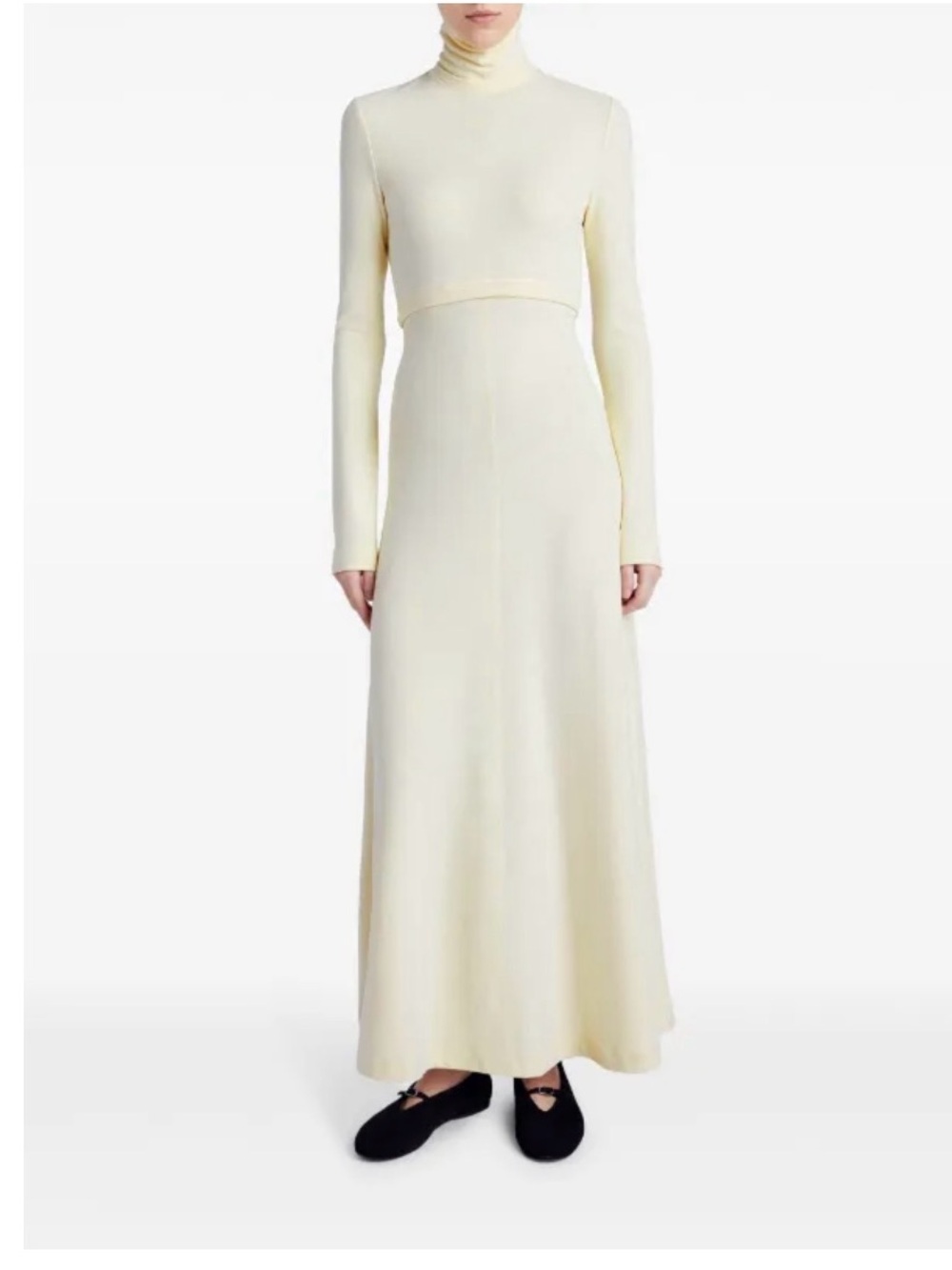 Proenza Schouler Cream Turtleneck Maxi Dress